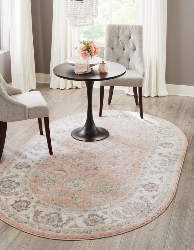 Rose 4' x 6' Aurelia Oval Area Rug 100% Polypropylene & Jute Backing Living Dining Room Bedroom Office Traditional Carpet for Sale at Rug Engine