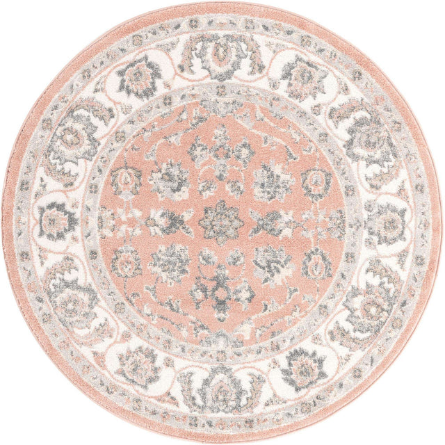 Rose 5' x 5' Aurelia Round Area Rug 100% Polypropylene & Jute Backing Living Dining Room Bedroom Office Traditional Carpet for Sale at Rug Engine