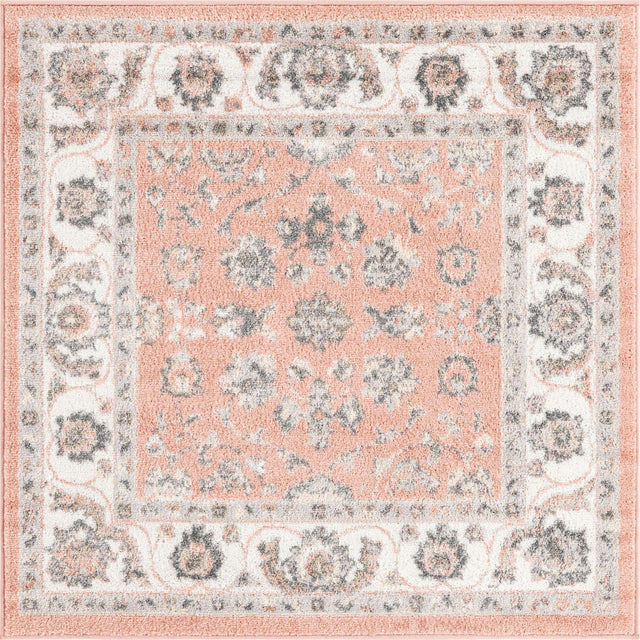 Rose 4' x 4' Aurelia Square Area Rug 100% Polypropylene & Jute Backing Living Dining Room Bedroom Office Traditional Carpet for Sale at Rug Engine