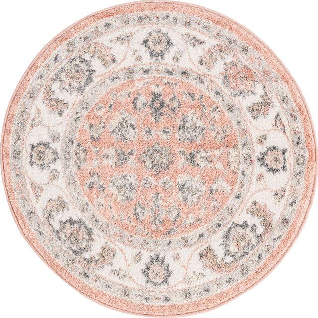 Rose 3' x 3' Aurelia Round Area Rug 100% Polypropylene & Jute Backing Living Dining Room Bedroom Office Traditional Carpet for Sale at Rug Engine