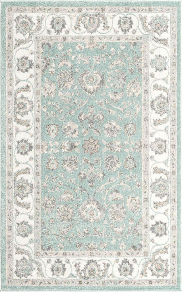 Aqua 5' x 8' Aurelia Rectangle Area Rug 100% Polypropylene & Jute Backing Living Dining Room Bedroom Office Traditional Carpet for Sale at Rug Engine