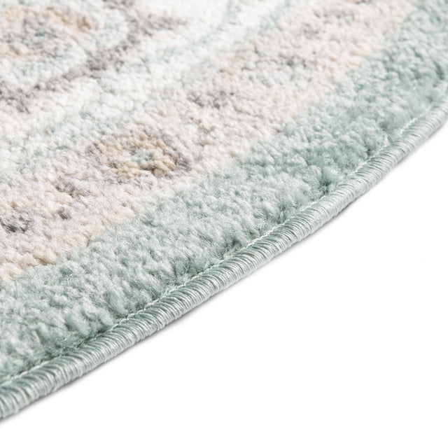 Aqua 7' x 7' Aurelia Round Area Rug 100% Polypropylene & Jute Backing Living Dining Room Bedroom Office Traditional Carpet for Sale at Rug Engine