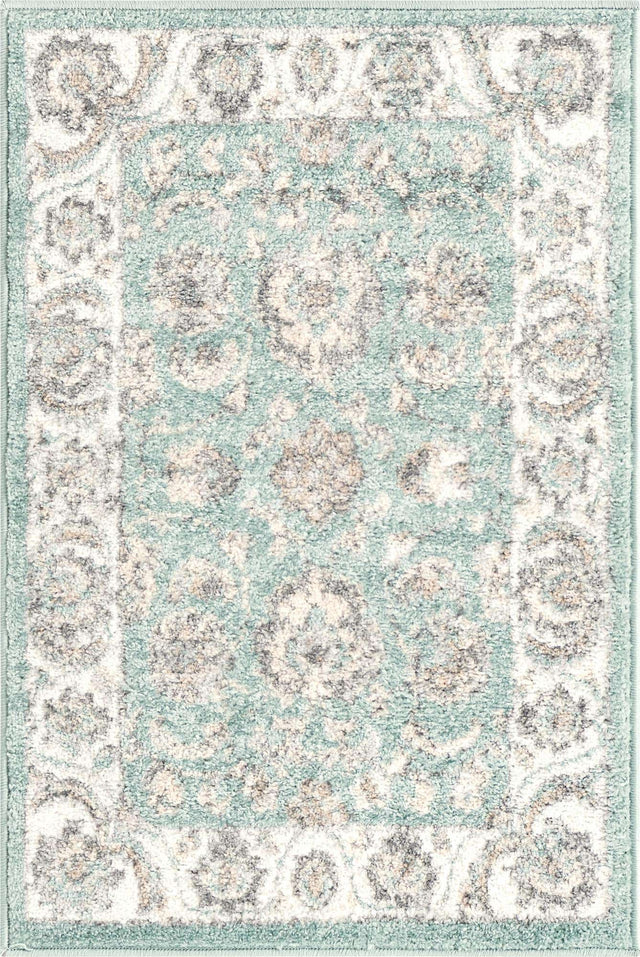 Aqua 2' x 3' Aurelia Rectangle Area Rug 100% Polypropylene & Jute Backing Living Dining Room Bedroom Office Traditional Carpet for Sale at Rug Engine