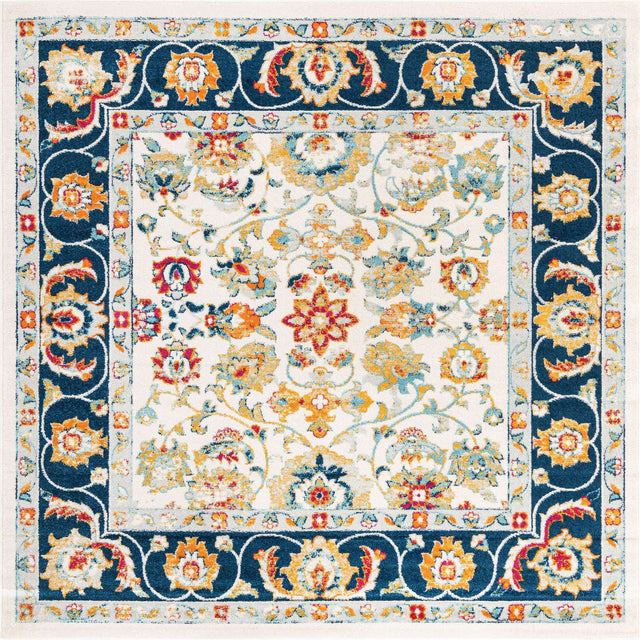 Multicolor 7' 10 x 7' 10 Aurelia Square Area Rug 100% Polypropylene & Jute Backing Living Dining Room Bedroom Office Traditional Carpet for Sale at Rug Engine