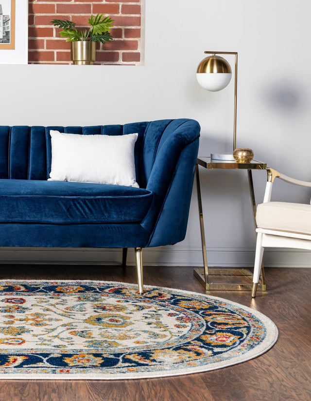 Multicolor 4' x 6' Aurelia Oval Area Rug 100% Polypropylene & Jute Backing Living Dining Room Bedroom Office Traditional Carpet for Sale at Rug Engine