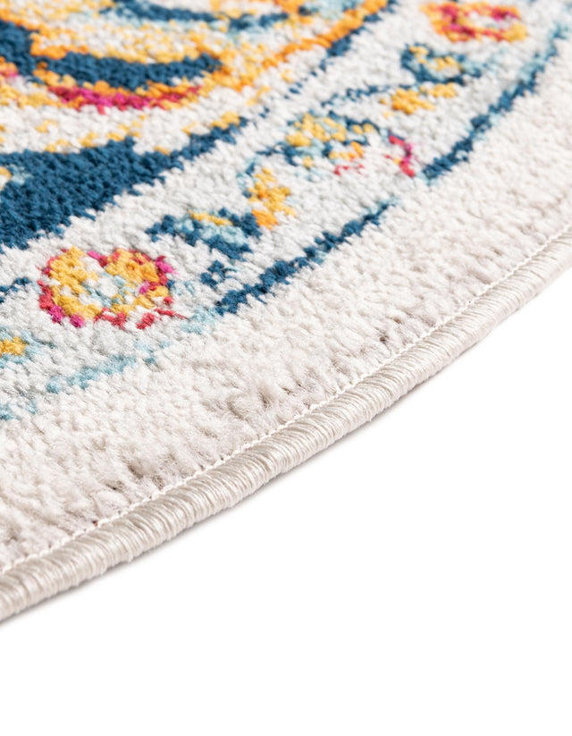 Multicolor 7' x 7' Aurelia Round Area Rug 100% Polypropylene & Jute Backing Living Dining Room Bedroom Office Traditional Carpet for Sale at Rug Engine