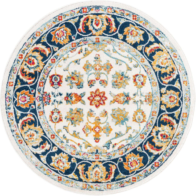 Multicolor 5' x 5' Aurelia Round Area Rug 100% Polypropylene & Jute Backing Living Dining Room Bedroom Office Traditional Carpet for Sale at Rug Engine