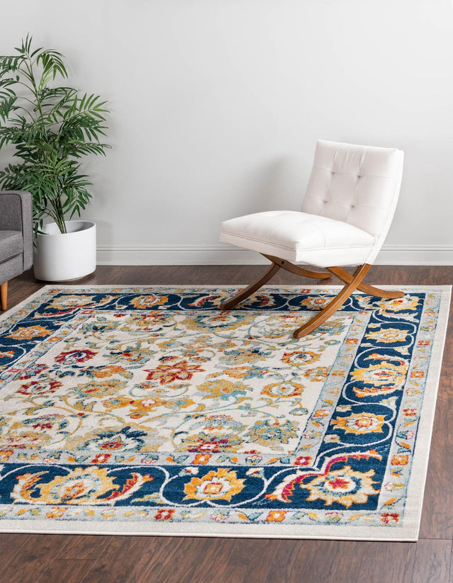 Multicolor 7' 10 x 7' 10 Aurelia Square Area Rug 100% Polypropylene & Jute Backing Living Dining Room Bedroom Office Traditional Carpet for Sale at Rug Engine