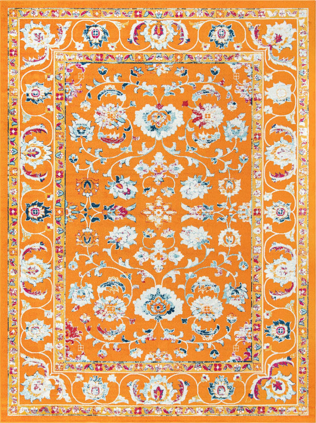 Orange 9' x 12' Aurelia Rectangle Area Rug 100% Polypropylene & Jute Backing Living Dining Room Bedroom Office Traditional Carpet for Sale at Rug Engine