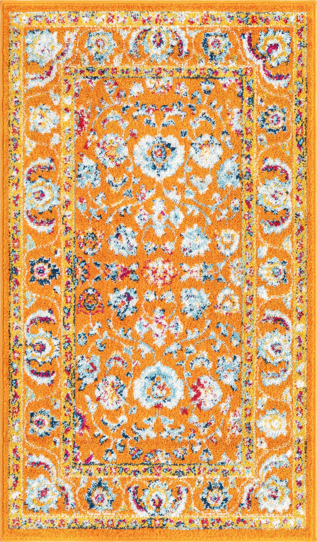 Orange 3' x 5' 3 Aurelia Rectangle Area Rug 100% Polypropylene & Jute Backing Living Dining Room Bedroom Office Traditional Carpet for Sale at Rug Engine