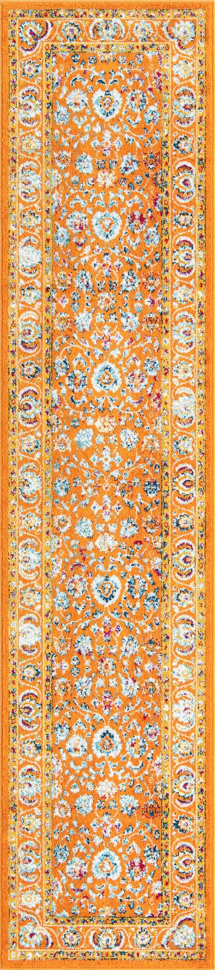 Orange 2' 7 x 12' Aurelia Runner Area Rug 100% Polypropylene & Jute Backing Living Dining Room Bedroom Office Traditional Carpet for Sale at Rug Engine