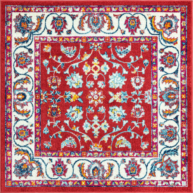 Magenta 6' x 6' Aurelia Square Area Rug 100% Polypropylene & Jute Backing Living Dining Room Bedroom Office Traditional Carpet for Sale at Rug Engine