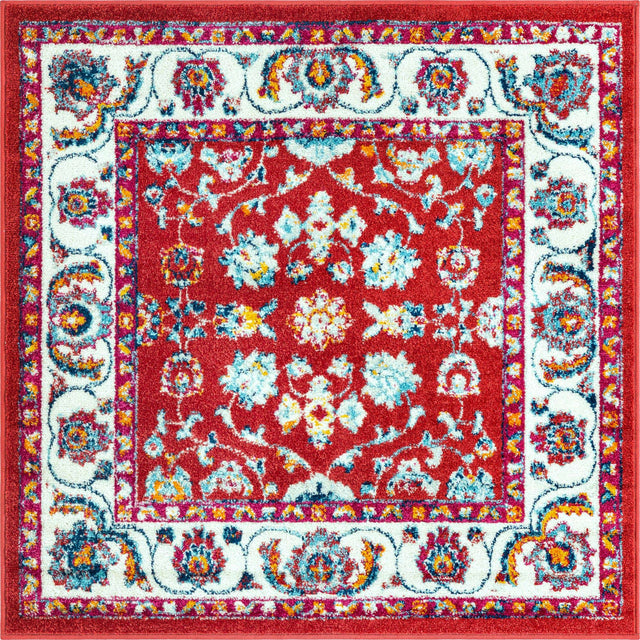 Magenta 4' x 4' Aurelia Square Area Rug 100% Polypropylene & Jute Backing Living Dining Room Bedroom Office Traditional Carpet for Sale at Rug Engine