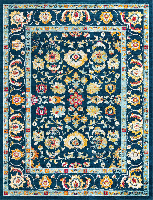 Navy Blue 10' x 13' Aurelia Rectangle Area Rug 100% Polypropylene & Jute Backing Living Dining Room Bedroom Office Traditional Carpet for Sale at Rug Engine