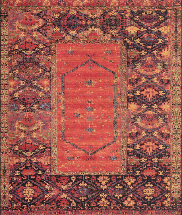 Multicolor 10' x 12' Outdoor Tribal Rectangle Area Rug Weather Resistant for Patio, Deck, Terrace, Balcony, Porch Traditional Design Water Safe Outside Carpet for Sale at Rug Engine