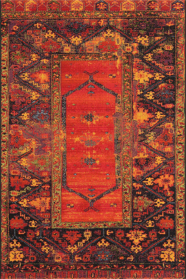 Multicolor 2' x 3' Outdoor Tribal Rectangle Area Rug Weather Resistant for Patio, Deck, Terrace, Balcony, Porch Traditional Design Water Safe Outside Carpet for Sale at Rug Engine
