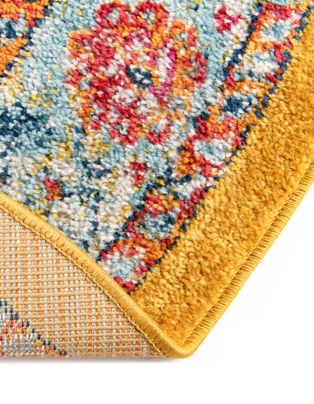 Yellow 4' x 6' Parker Oval Area Rug Traditional Motif Classic Design Stain Resistant Carpet for Living, Dining, Bedrooms, Kitchen, Office for Sale at Rug Engine