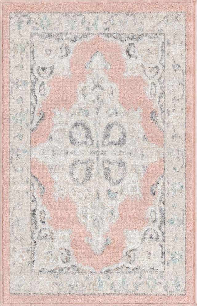 Rose 2' x 3' Parker Rectangle Area Rug Traditional Motif Classic Design Stain Resistant Carpet for Living, Dining, Bedrooms, Kitchen, Office for Sale at Rug Engine