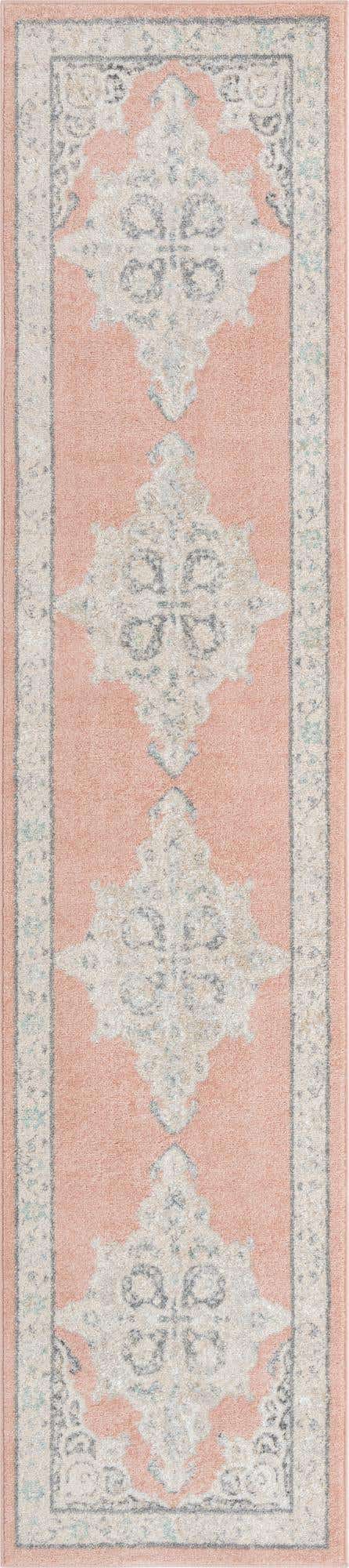 Rose 2' 7 x 12' Parker Runner Area Rug Traditional Motif Classic Design Stain Resistant Carpet for Living, Dining, Bedrooms, Kitchen, Office for Sale at Rug Engine
