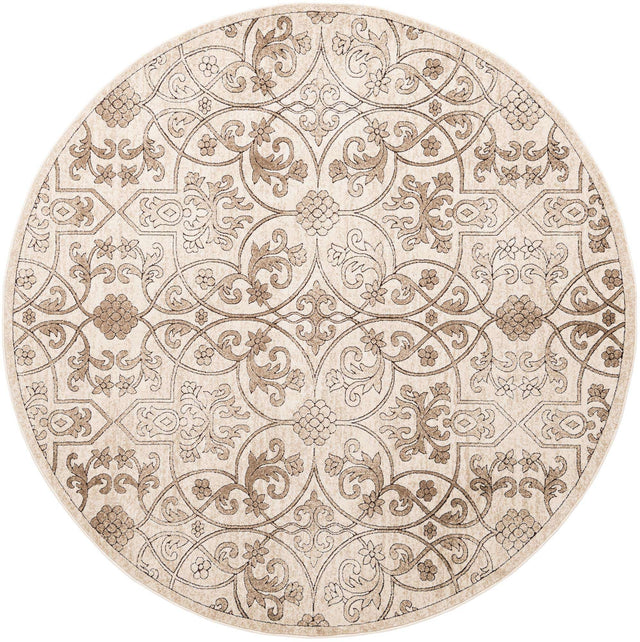 Dark Beige 7' 10 x 7' 10 Rushmore Round Area Rug 55% Polypropylene & 45% Polyester Durable Quality Carpet for Indoor Home Decorating for Sale at Rug Engine