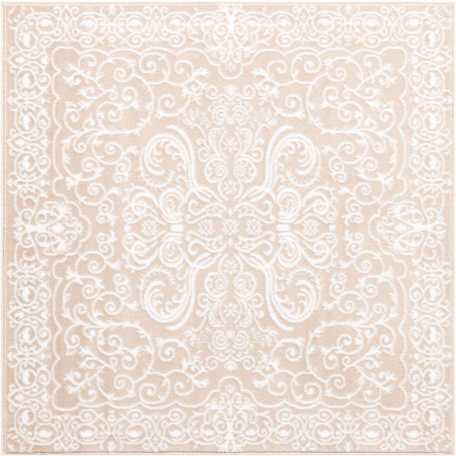 Beige 4' x 4' Rushmore Square Area Rug 55% Polypropylene & 45% Polyester Durable Quality Carpet for Indoor Home Decorating for Sale at Rug Engine