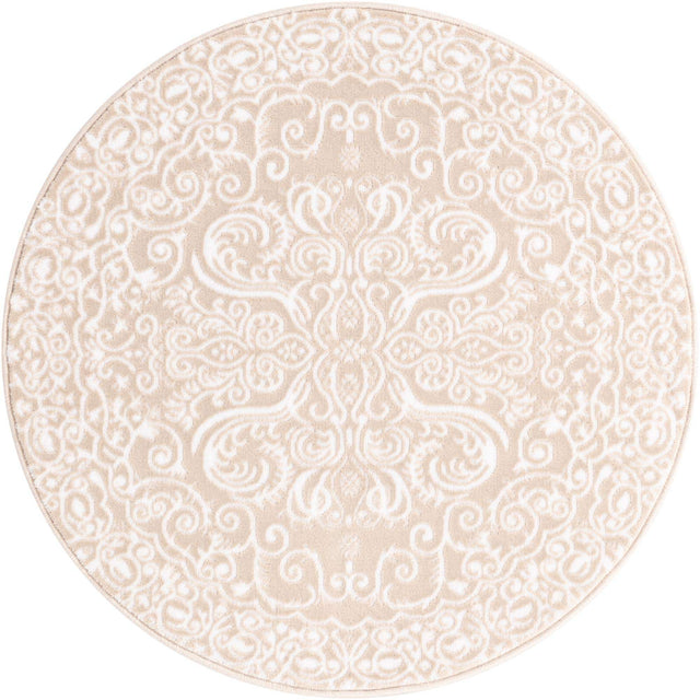 Beige 3' 3 x 3' 3 Rushmore Round Area Rug 55% Polypropylene & 45% Polyester Durable Quality Carpet for Indoor Home Decorating for Sale at Rug Engine