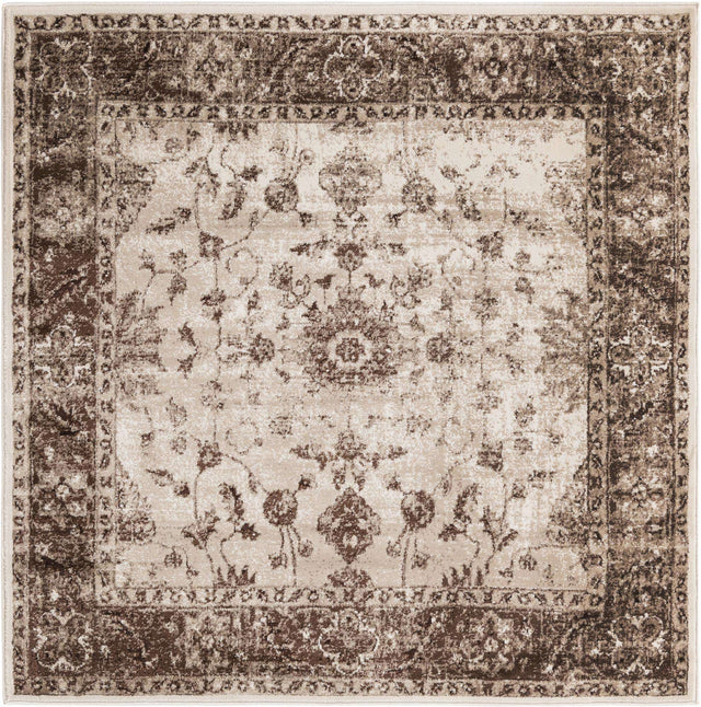 Cream 5' 3 x 5' 3 Rushmore Square Area Rug 55% Polypropylene & 45% Polyester Durable Quality Carpet for Indoor Home Decorating for Sale at Rug Engine