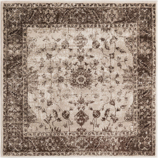 Cream 4' x 4' Rushmore Square Area Rug 55% Polypropylene & 45% Polyester Durable Quality Carpet for Indoor Home Decorating for Sale at Rug Engine