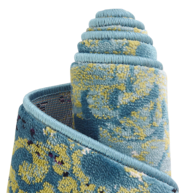 Blue 5' 3 x 5' 3 Imperial Octagon Area Rug 100% Polypropylene With Cotton Backing Traditional Vintage Distressed Design Carpet for Sale at Rug Engine