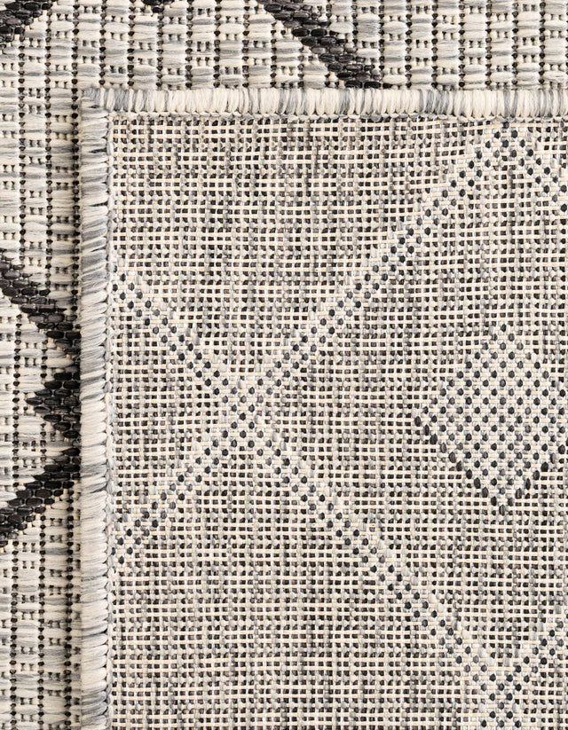 Gray 7' 10 x 7' 10 Outdoor Trellis Octagon Area Rug Weather Resistant for Patio, Deck, Terrace, Balcony, Porch Geometric Design Water Safe Outside Carpet for Sale at Rug Engine