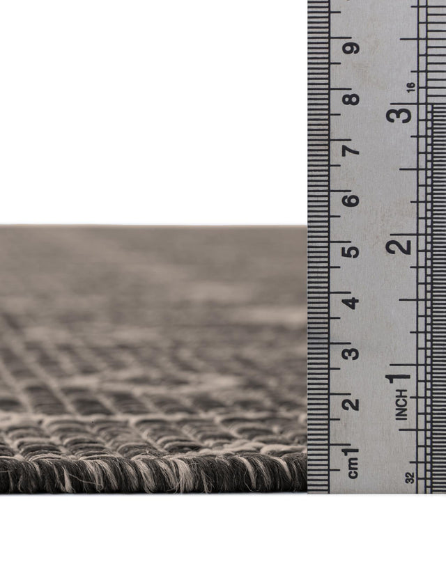 Charcoal Gray 5' 3 x 5' 3 Outdoor Trellis Square Area Rug Weather Resistant for Patio, Deck, Terrace, Balcony, Porch Geometric Design Water Safe Outside Carpet for Sale at Rug Engine