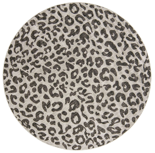 Light Gray 7' 10 x 7' 10 Outdoor Safari Round Area Rug Weather Resistant for Patio, Deck, Terrace, Balcony, Porch Animal Print Wildlife Nature Carpet for Sale at Rug Engine