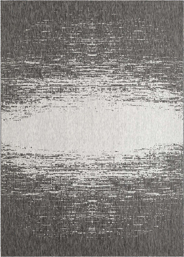 Charcoal Gray 10' x 14' 1 Outdoor Modern Rectangle Area Rug Weather Resistant for Patio, Deck, Terrace, Balcony, Porch 100% Polypropylene Modern Outside Carpet for Sale at Rug Engine