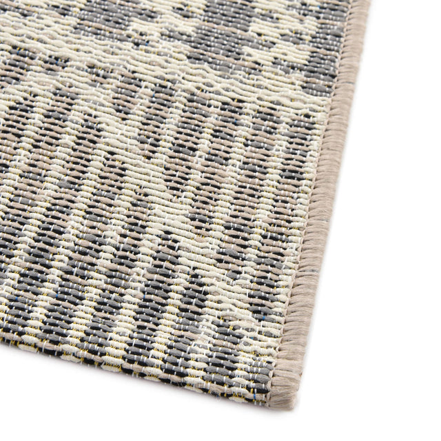 Gray 6' x 6' Outdoor Trellis Square Area Rug Weather Resistant for Patio, Deck, Terrace, Balcony, Porch Geometric Design Water Safe Outside Carpet for Sale at Rug Engine