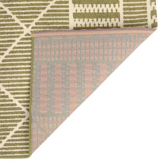 Green 6' x 6' Outdoor Trellis Square Area Rug Weather Resistant for Patio, Deck, Terrace, Balcony, Porch Geometric Design Water Safe Outside Carpet for Sale at Rug Engine