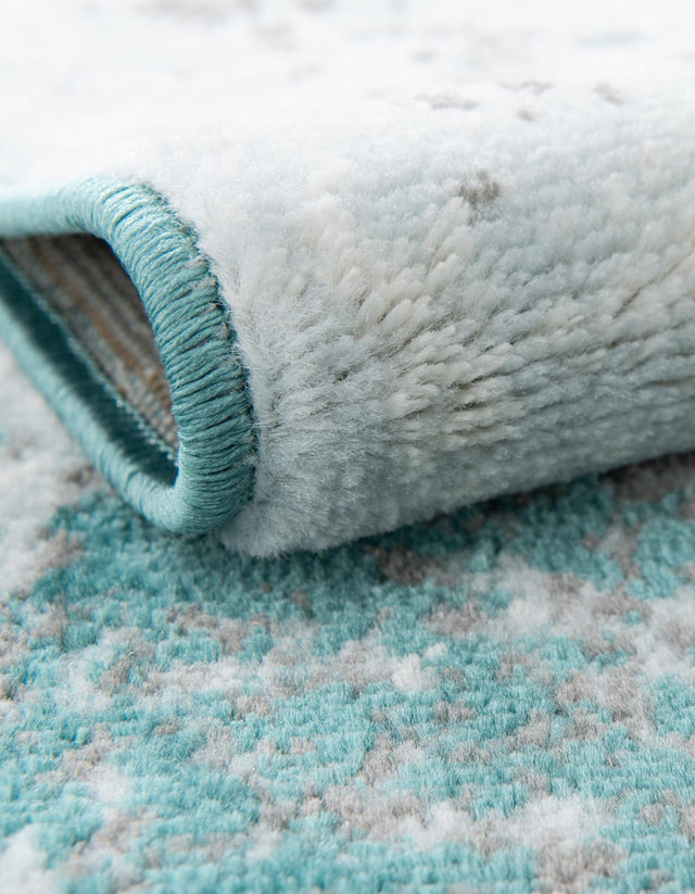 Turquoise 7' 10 x 10' Sofia Oval Area Rug Durable Easy Clean Stain Resistant Unique Carpet for Affordable Interior Home Design for Sale at Rug Engine