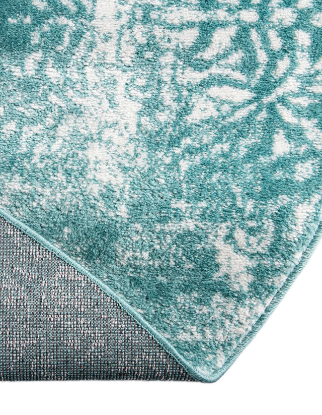 Turquoise 7' 10 x 10' Sofia Oval Area Rug Durable Easy Clean Stain Resistant Unique Carpet for Affordable Interior Home Design for Sale at Rug Engine