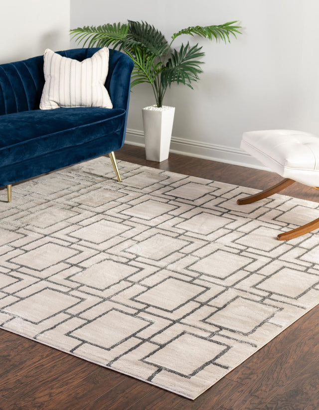 White Silver 7' 10 x 7' 10 Marilyn Monroe Glam Square Area Rug 70% Polypropylene & 30% Polyester Vivid Geometric Modern Carpet for Interior Home Decor for Sale at Rug Engine