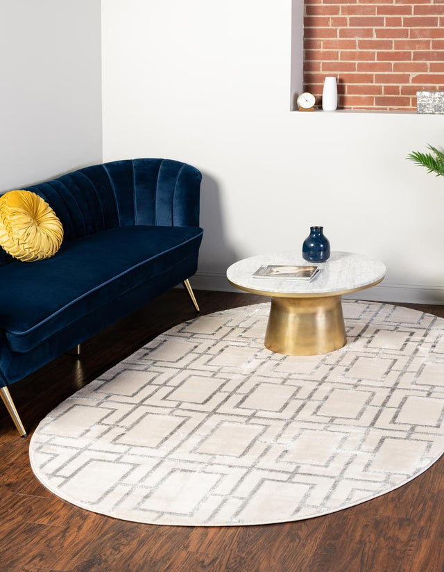 White Silver 5' 3 x 8' Marilyn Monroe Glam Oval Area Rug 70% Polypropylene & 30% Polyester Vivid Geometric Modern Carpet for Interior Home Decor for Sale at Rug Engine