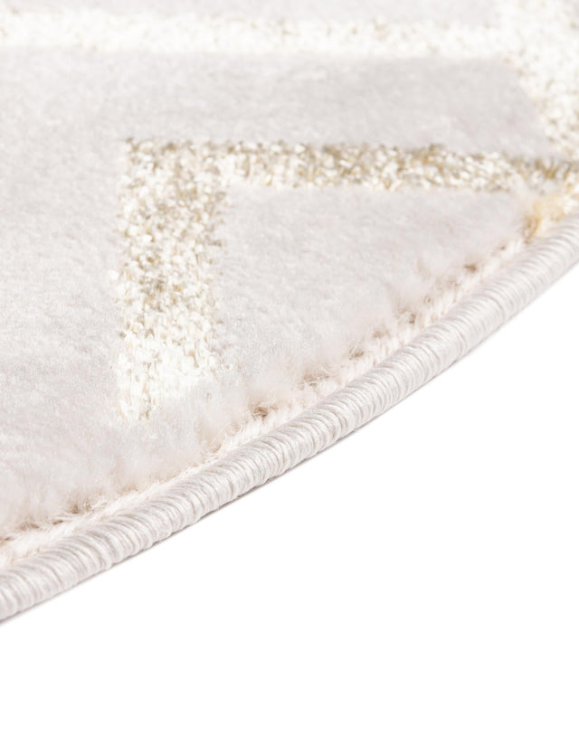 White Gold 7' 10 x 7' 10 Marilyn Monroe Glam Round Area Rug 70% Polypropylene & 30% Polyester Vivid Geometric Modern Carpet for Interior Home Decor for Sale at Rug Engine