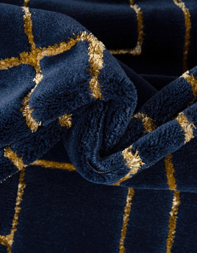 Navy Blue Gold 5' 3 x 8' Marilyn Monroe Glam Oval Area Rug 70% Polypropylene & 30% Polyester Vivid Geometric Modern Carpet for Interior Home Decor for Sale at Rug Engine