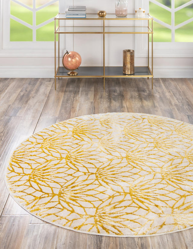 White Gold 3' 1 x 3' 1 Marilyn Monroe Glam Round Area Rug 70% Polypropylene & 30% Polyester Vivid Geometric Modern Carpet for Interior Home Decor for Sale at Rug Engine