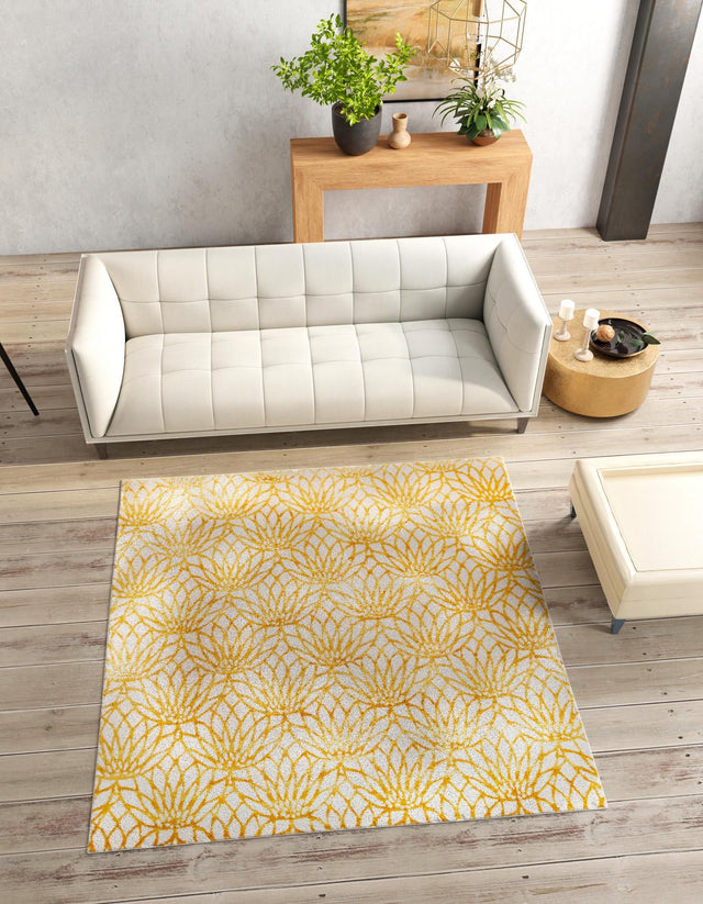White Gold 7' 10 x 7' 10 Marilyn Monroe Glam Square Area Rug 70% Polypropylene & 30% Polyester Vivid Geometric Modern Carpet for Interior Home Decor for Sale at Rug Engine