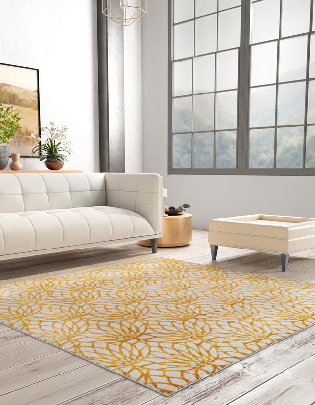 White Gold 7' 10 x 7' 10 Marilyn Monroe Glam Square Area Rug 70% Polypropylene & 30% Polyester Vivid Geometric Modern Carpet for Interior Home Decor for Sale at Rug Engine