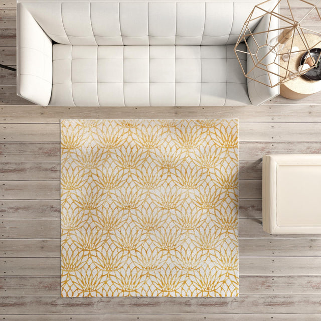 White Gold 7' 10 x 7' 10 Marilyn Monroe Glam Square Area Rug 70% Polypropylene & 30% Polyester Vivid Geometric Modern Carpet for Interior Home Decor for Sale at Rug Engine