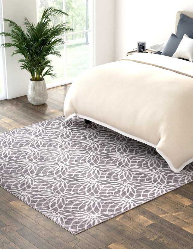 Gray Silver 7' 10 x 7' 10 Marilyn Monroe Glam Square Area Rug 70% Polypropylene & 30% Polyester Vivid Geometric Modern Carpet for Interior Home Decor for Sale at Rug Engine