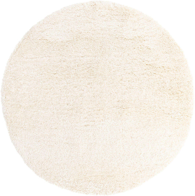 Bone 7' 10 x 7' 10 Marilyn Monroe Opulence Shag Round Area Rug Thick Soft Touch Fluffy & Plush Shaggy Pile 100% Polyester Carpet for Living, Dining, Bedroom, Office for Sale at Rug Engine