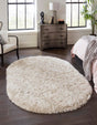 Blonde 4' x 6' Marilyn Monroe Opulence Shag Oval Area Rug Thick Soft Touch Fluffy & Plush Shaggy Pile