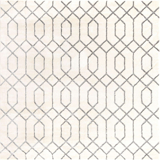 White Silver 7' 10 x 7' 10 Marilyn Monroe Glam Square Area Rug 70% Polypropylene & 30% Polyester Vivid Geometric Modern Carpet for Interior Home Decor for Sale at Rug Engine
