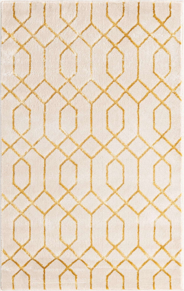 White Gold 3' 1 x 5' 3 Marilyn Monroe Glam Rectangle Area Rug 70% Polypropylene & 30% Polyester Vivid Geometric Modern Carpet for Interior Home Decor for Sale at Rug Engine